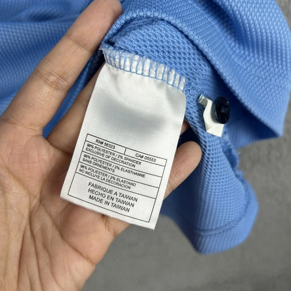 Nike Golf Polo Shirt‎ Mens XXL Blue Fit Dry Performance Athletic Swoosh Logo